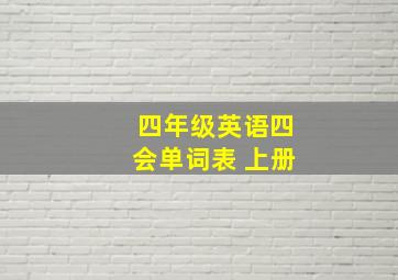 四年级英语四会单词表 上册